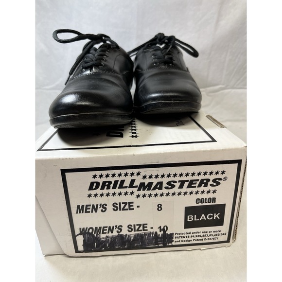 DrillMasters Marching Shoes Mens 8 Womens 10 Lace Up Sneaker Black Faux Leather - Picture 4 of 8